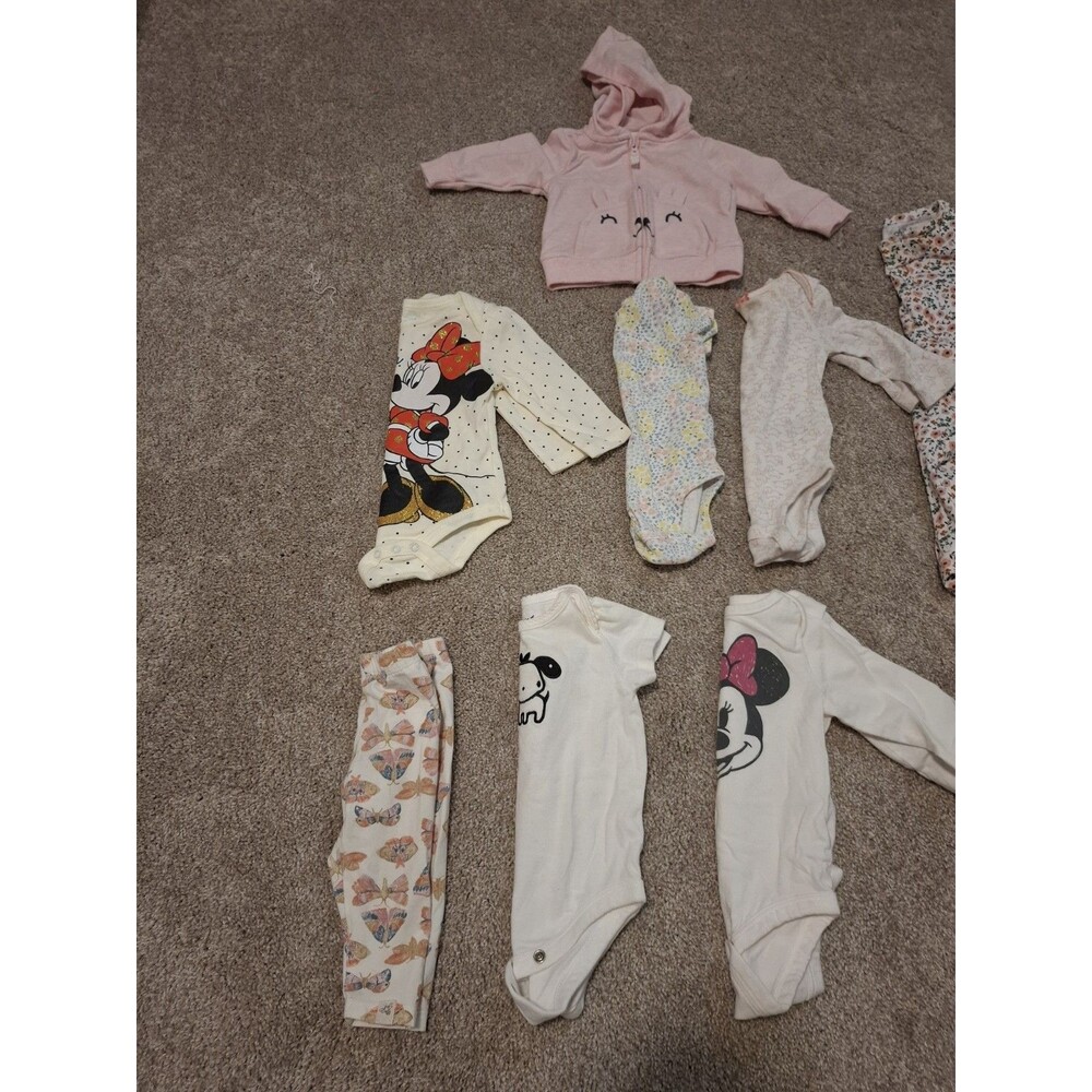 Baby One Piece Bundle Lot - Carter’s, Disney, Burt's Bees, Jumping Beans 0-3 Mon - Picture 4 of 16